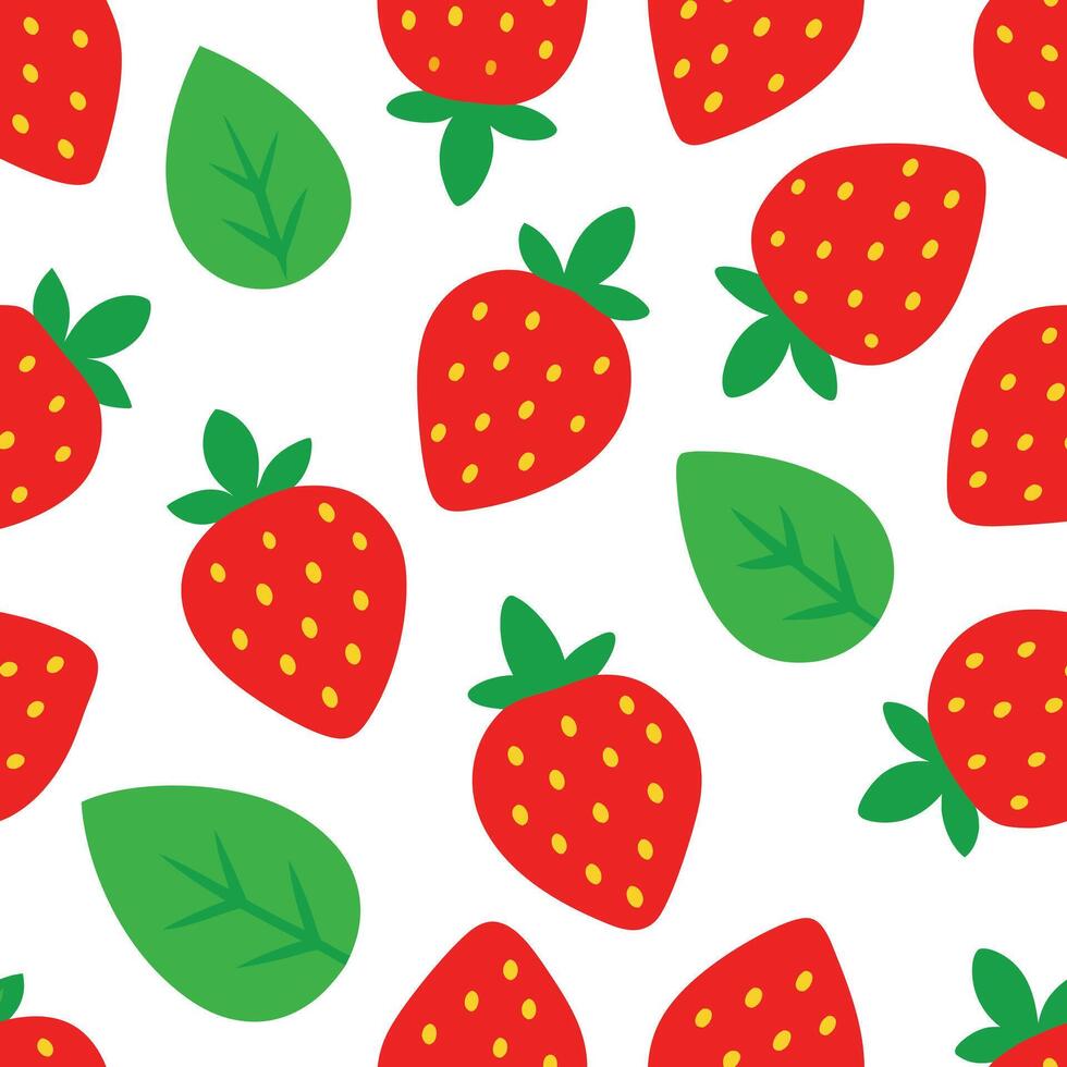 Seamless pattern of fresh background style strawberries vector