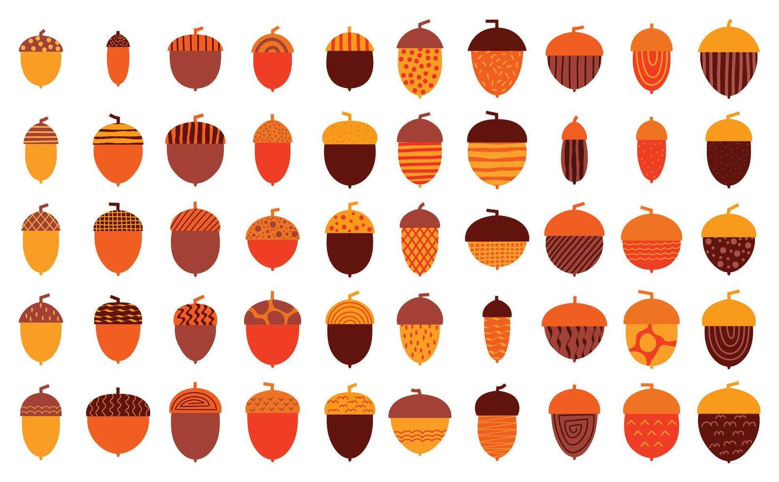 Acorn ornament doodle vector