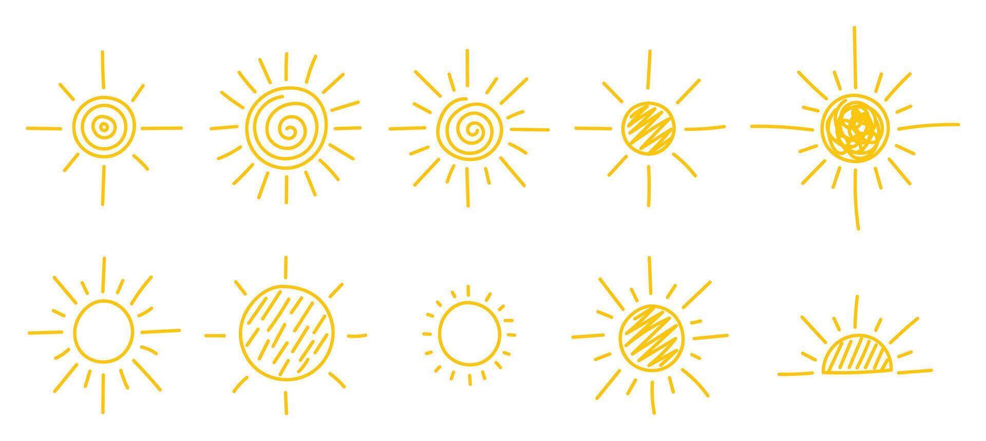 Sun Doodle Scribble vector