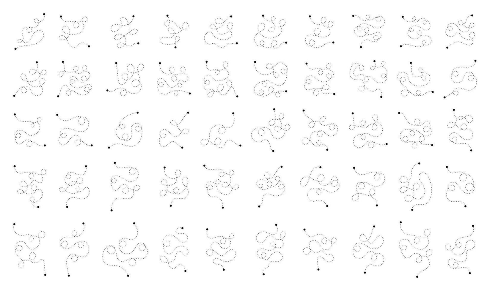 Dashed Line Path with Dots vector