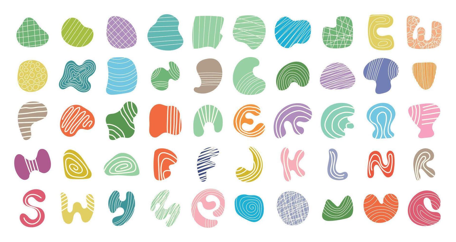 Blob Ornament with Line vector