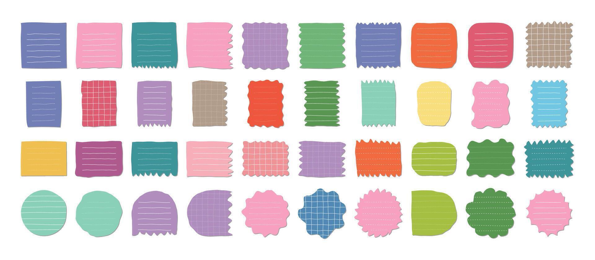Collection of Notes with Lines and Shadow vector