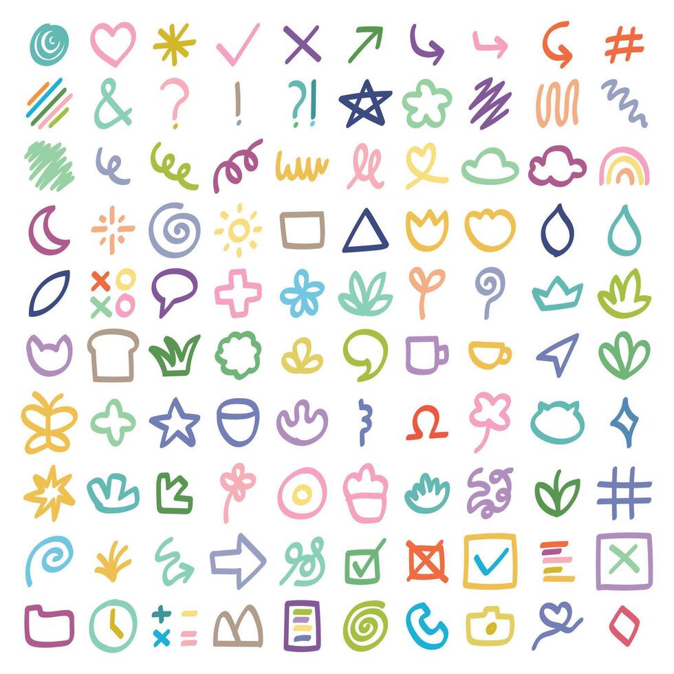 Abstract Shape Bold Line Scribble Doodle Hand Drwan vector