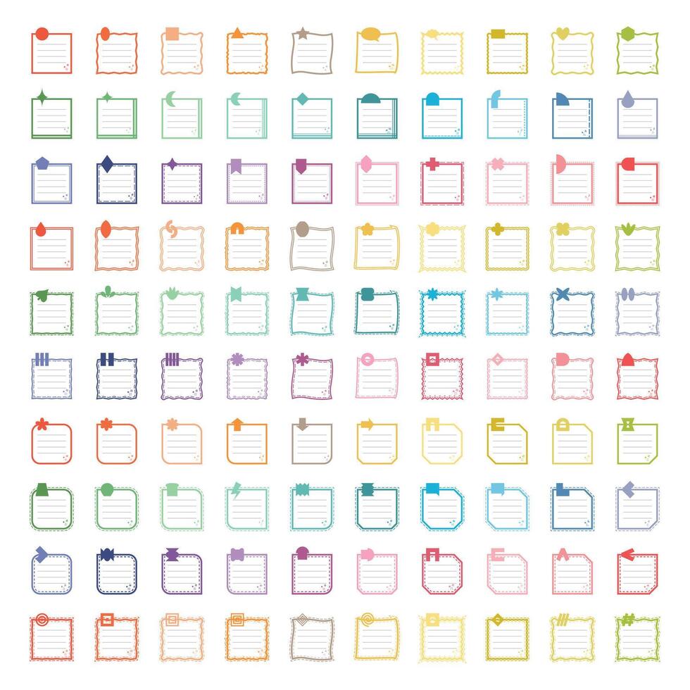 Notes with Geometric Shape Ornament Square Resolution vector