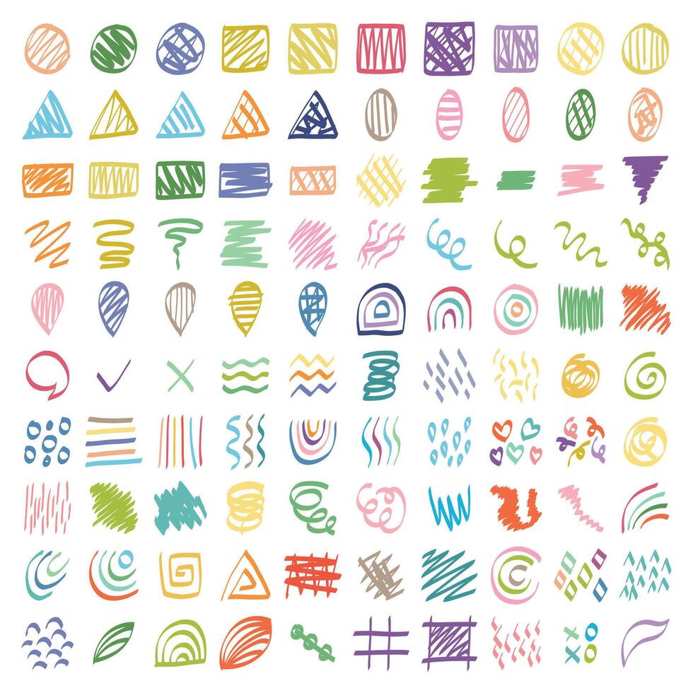 Marker Abstract Shape Doodle Scribble Scrapbook Ornament vector