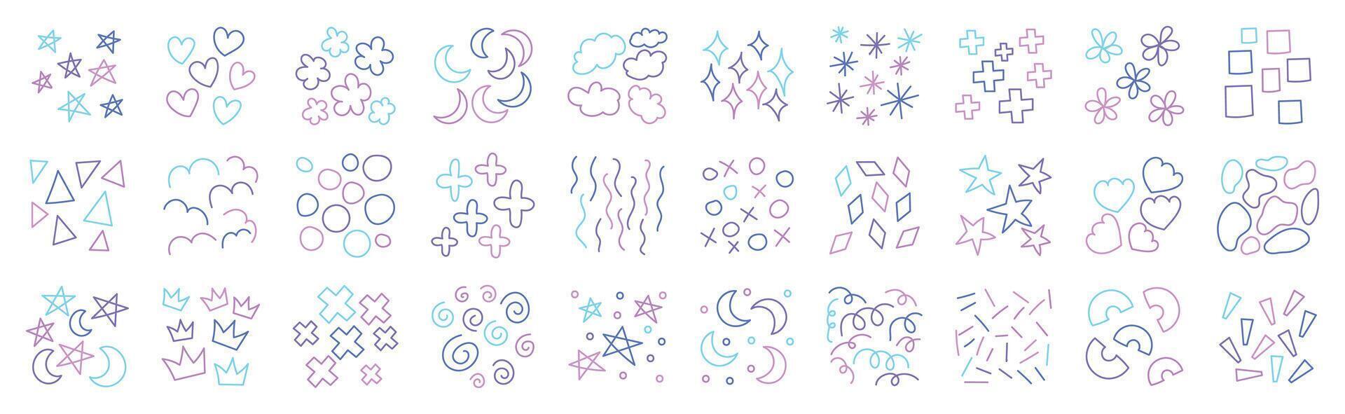 Abstract Simple Shape Scatter Doodle vector