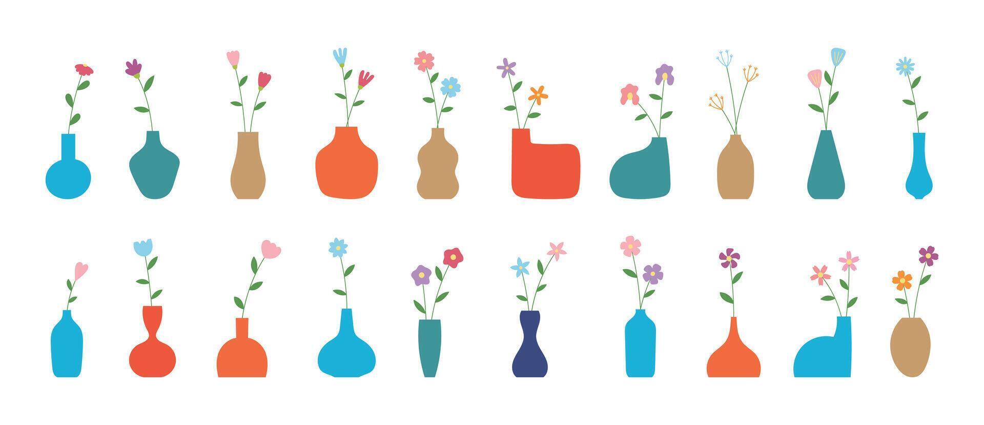 Fresh Flowers in Ceramic Vase vector