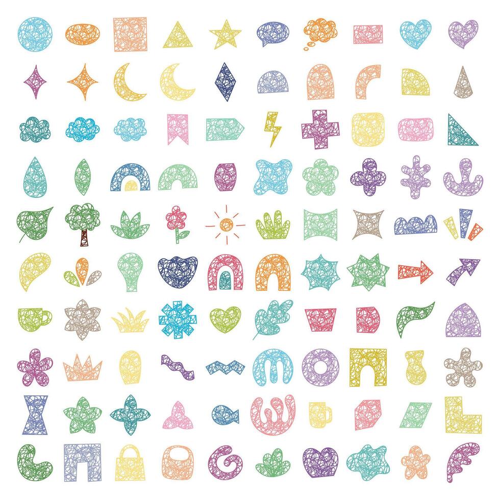 Doodle Shape with tangled line Fill vector