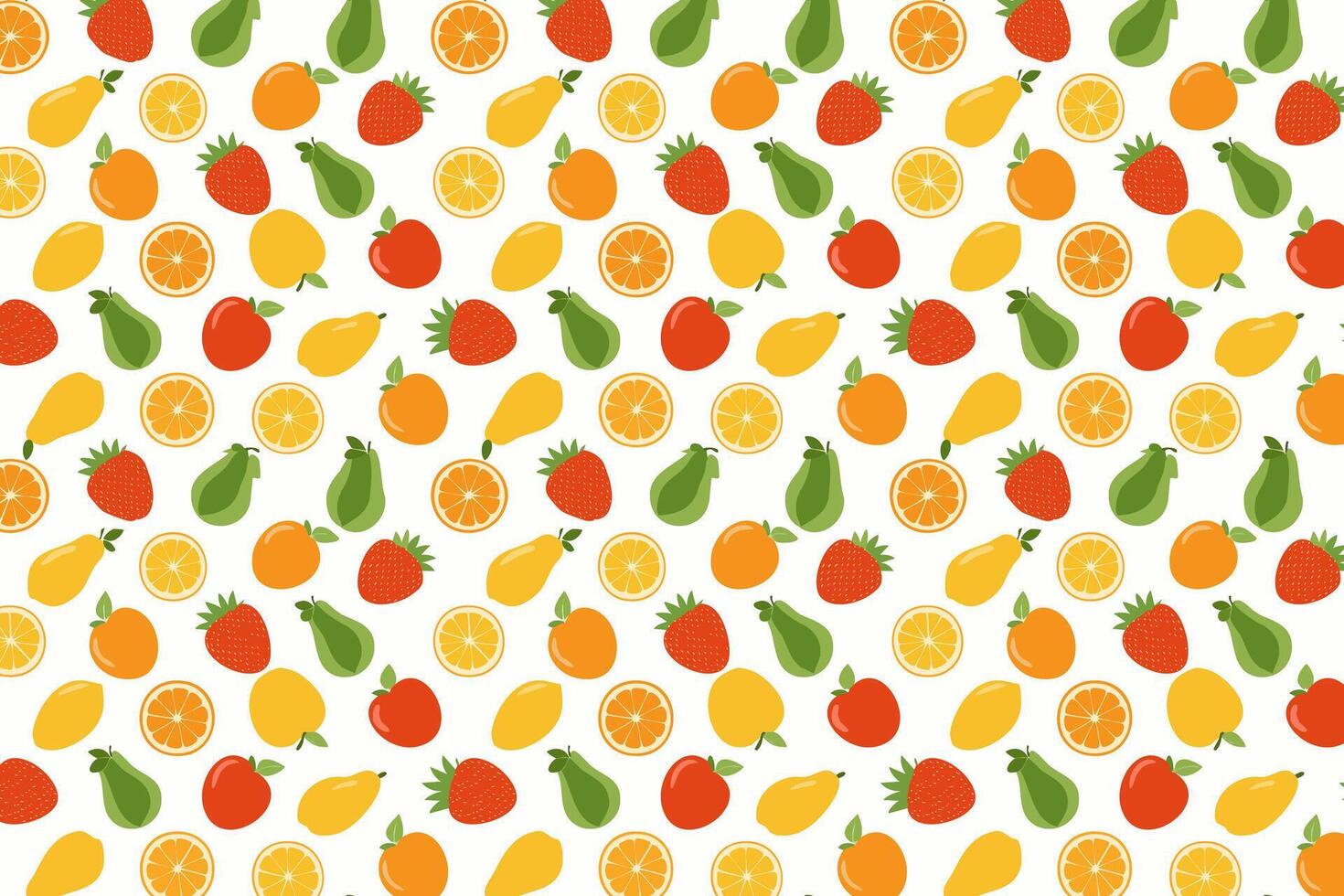 Seamless pattern with fruit on white background. illustration. vector