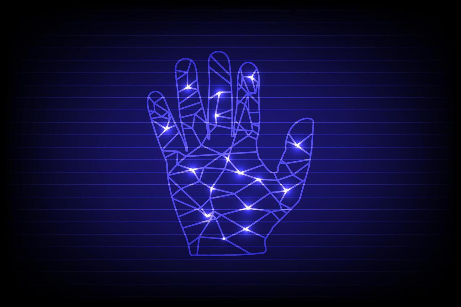 Identity Scan Fingerprint and handprint, technology secure personal information concept vector