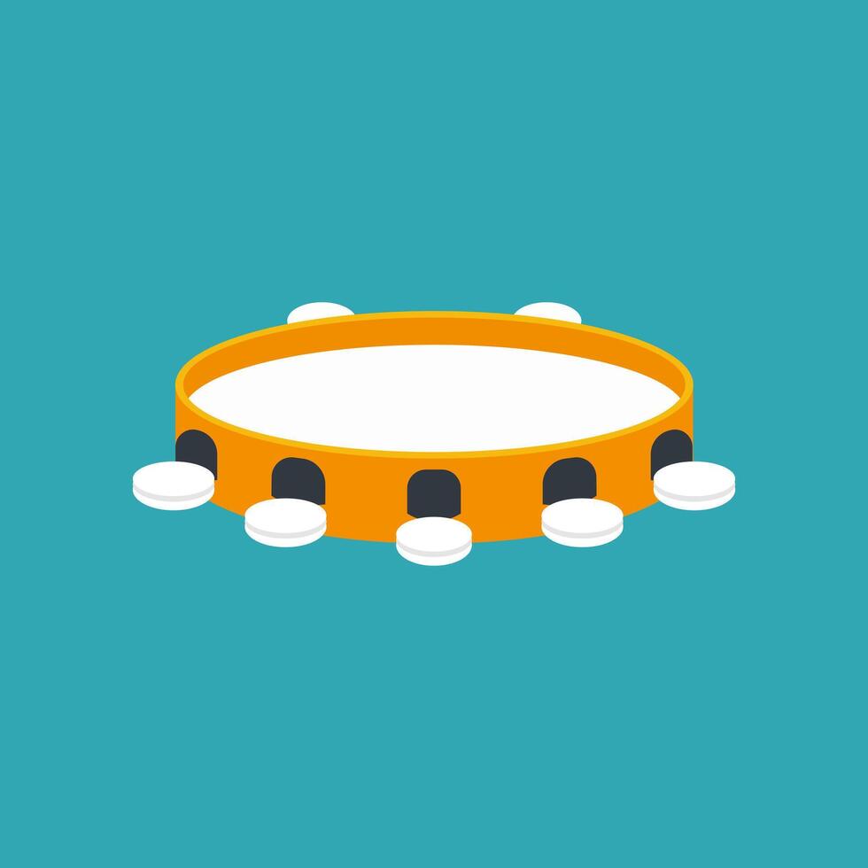 Minimalist Tambourine Music Icon vector