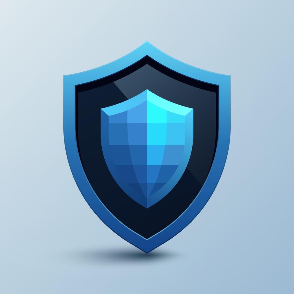 3D icon of a VPN blue shield, symbolizing internet security, firewall, encryption, privacy, network protection, digital safety, and trust in cyberspace. Not ai. vector