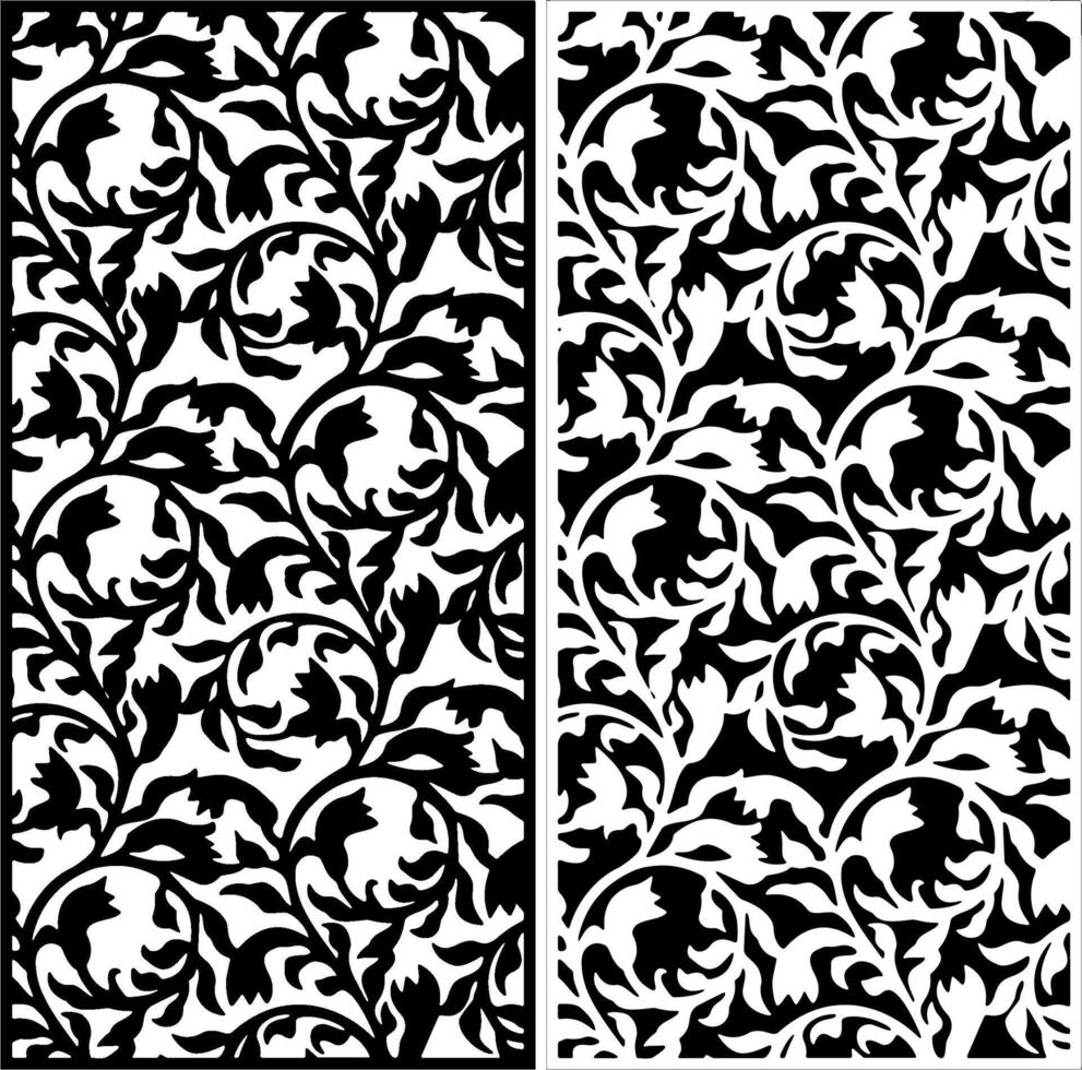 Floral Pattern Decorative Panel Design vector