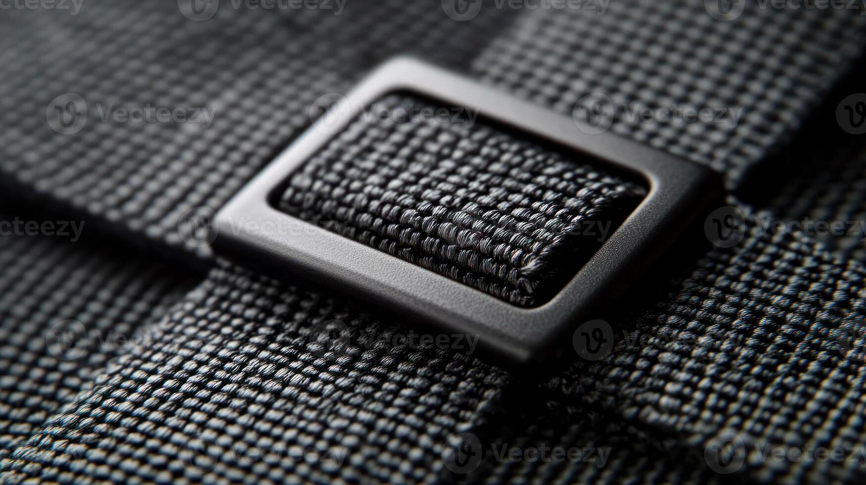 Close-up view of a black adjustable strap with a buckle. The textured nylon material is visible photo