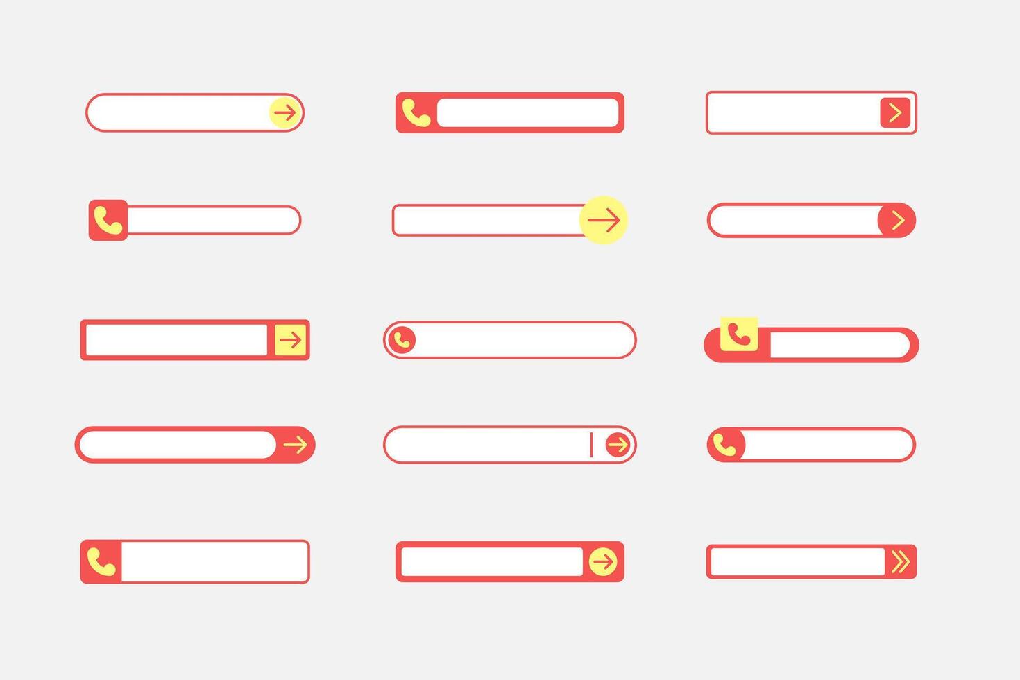 Various call and navigation buttons for user interface design. vector