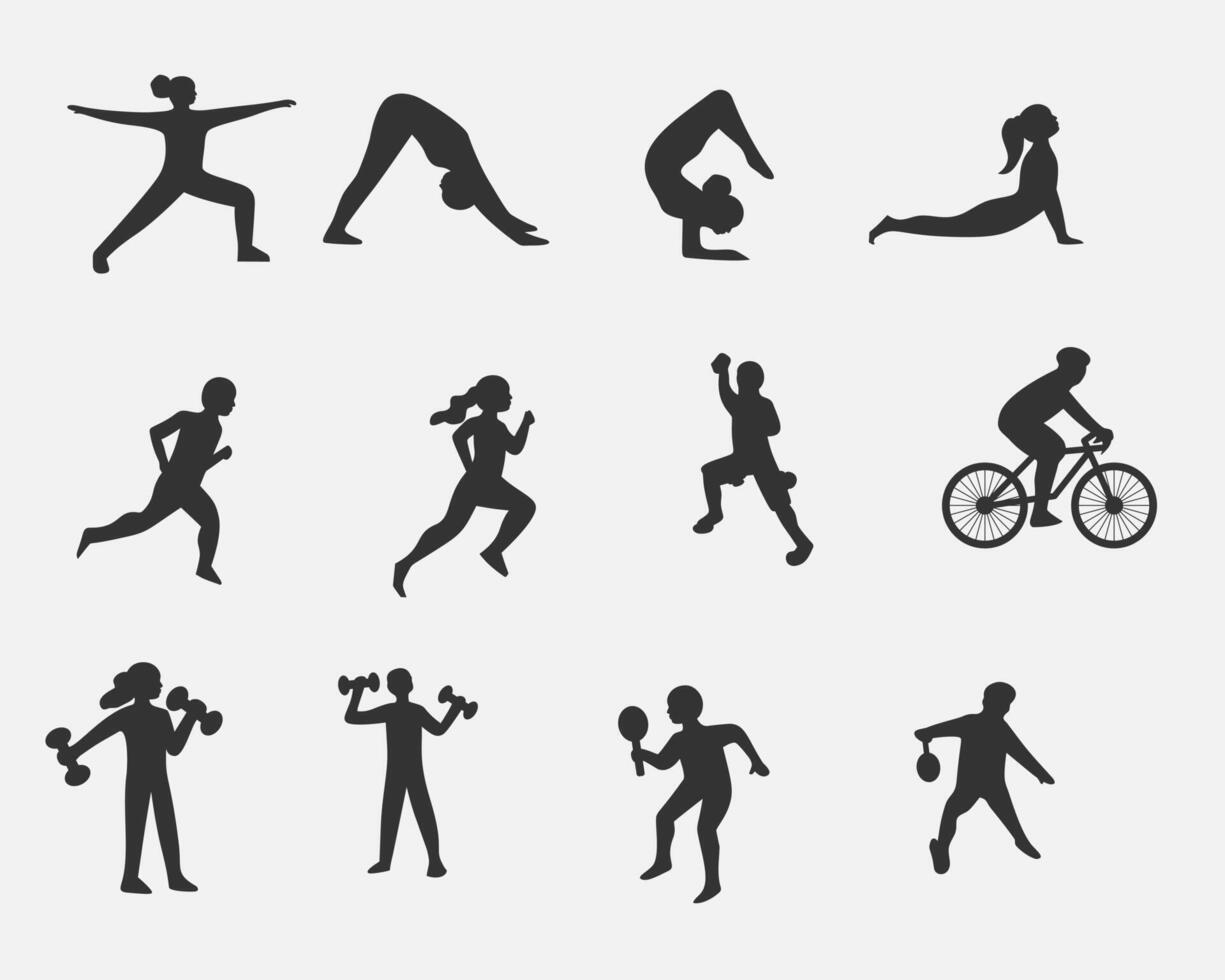 Collection of diverse fitness activities for various demographics. vector