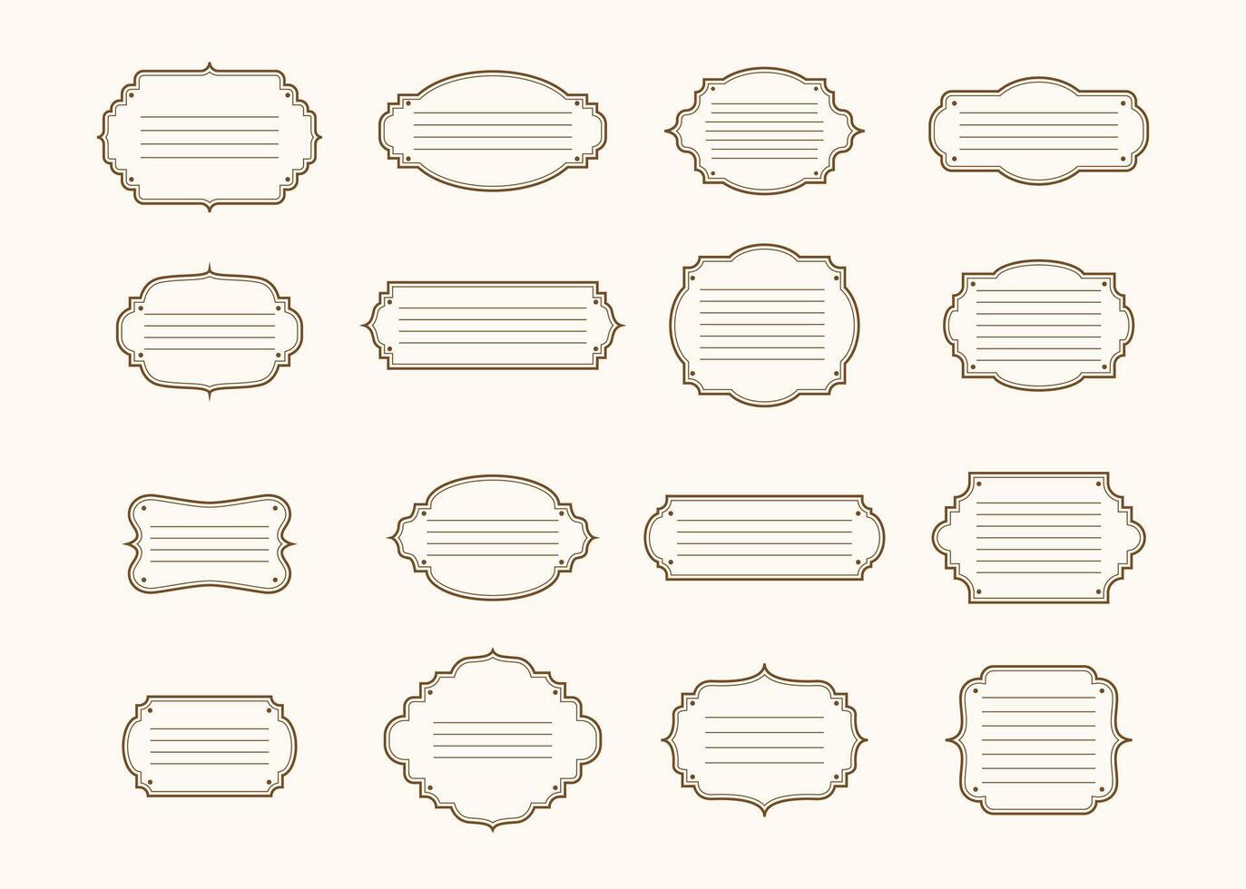 Collection of decorative, vintage-style text frames. vector