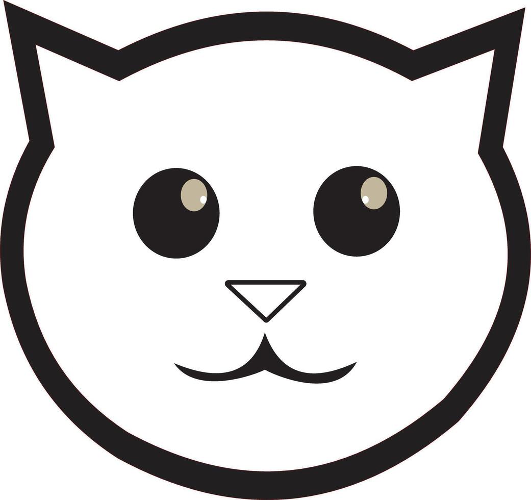 Simple Cartoon Cat Face art vector