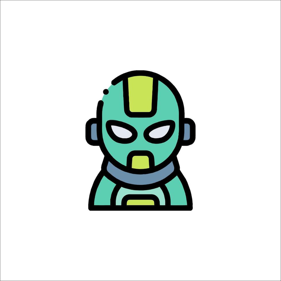 A cartoon character in a green and yellow suit vector