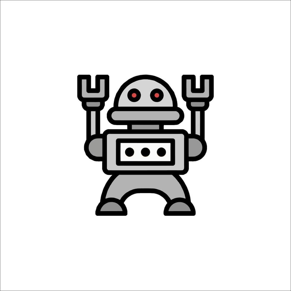 A robot with two hands and a red eye vector