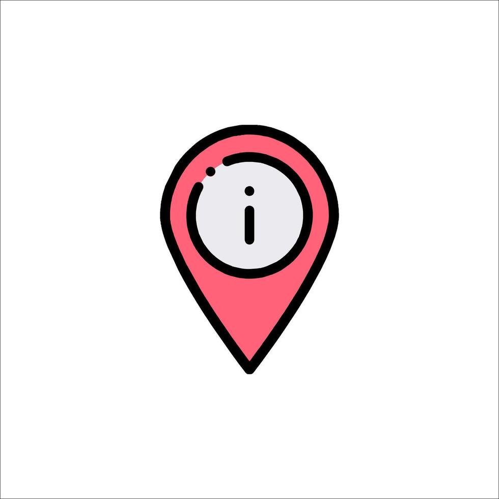 A pink pin with the word i on it vector
