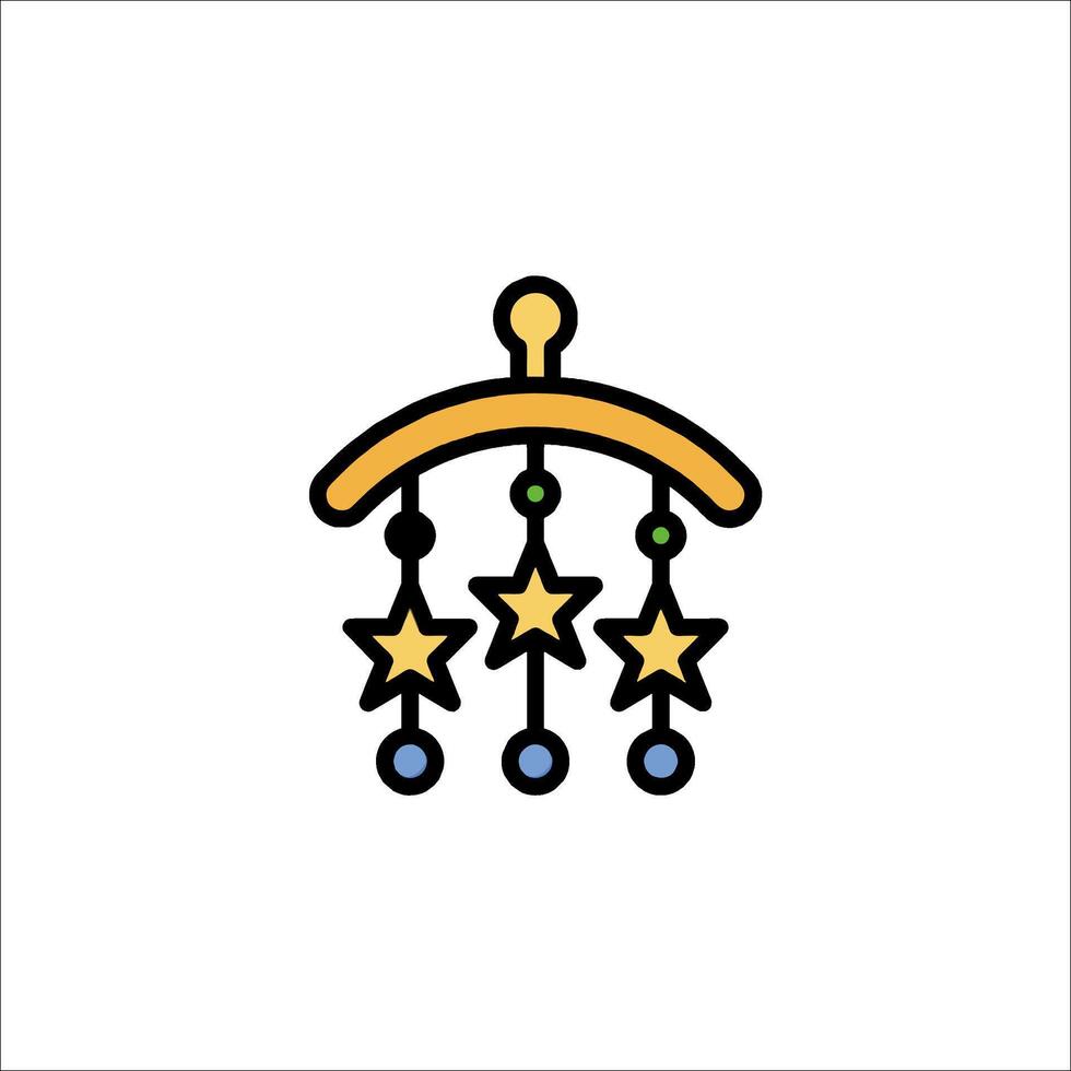 A baby's cradle with stars and a star on it vector