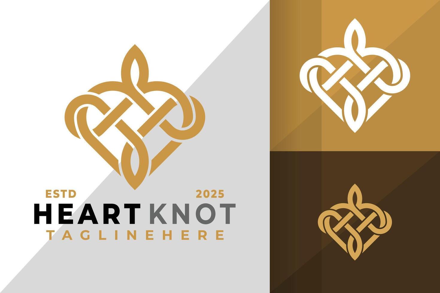Heart Knot Nordic Logo Icon Design Illustration vector