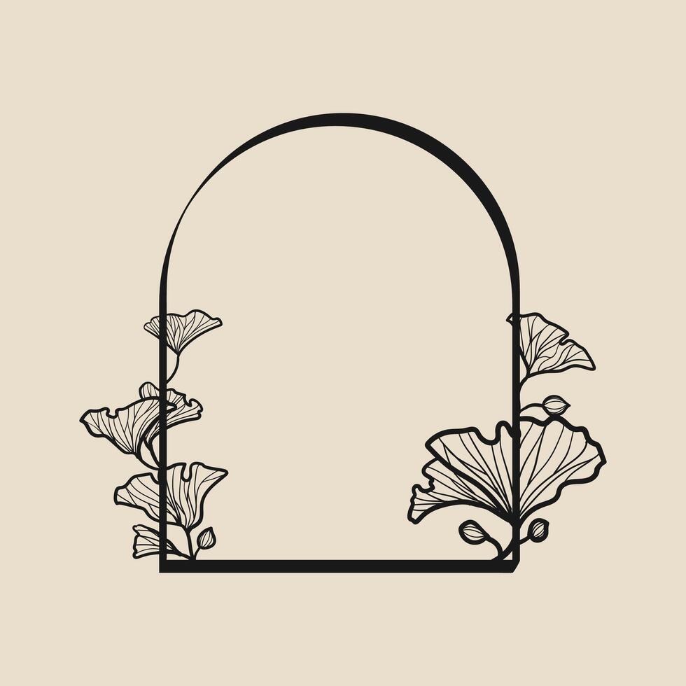 Botanical floral border frame design illustration vector