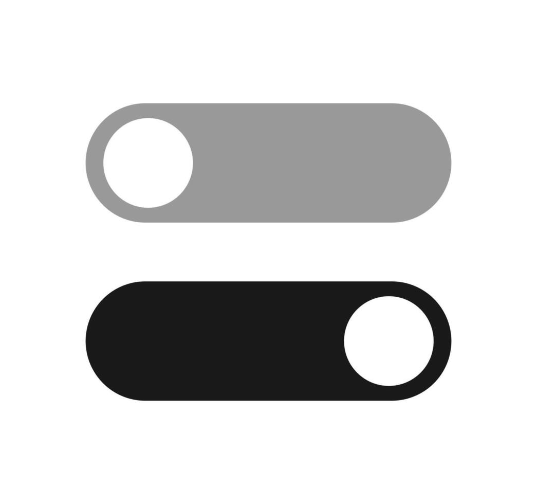 On and Off toggle switch buttons vector