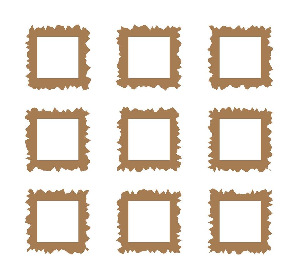 ripped paper frames isolated on white background. vector