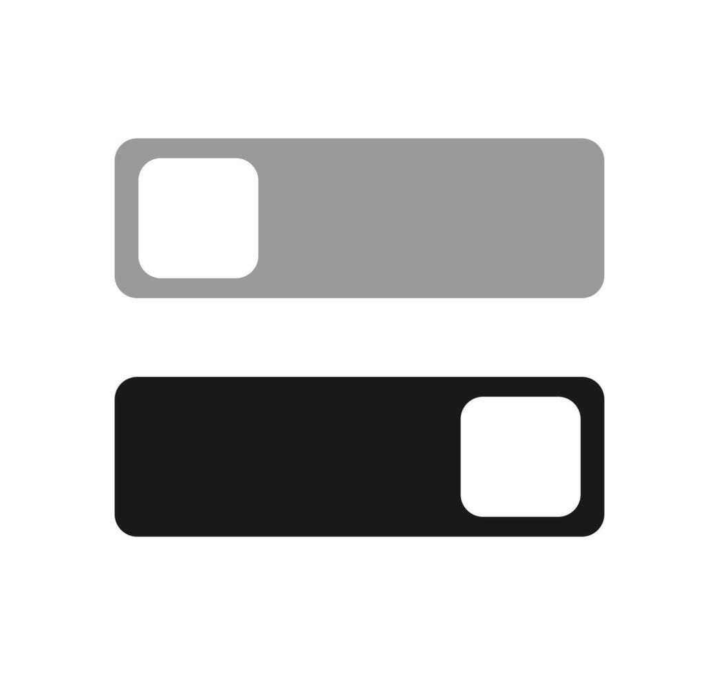 On Off toggle switch buttons, switch slider in modern toggle vector