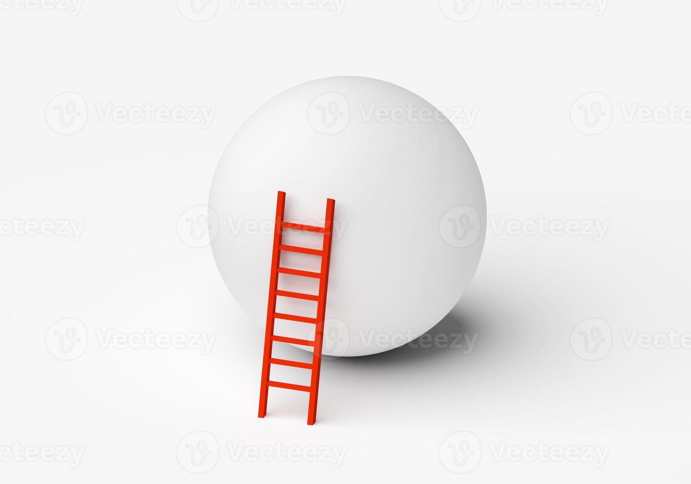Red ladder on a sphere podium photo