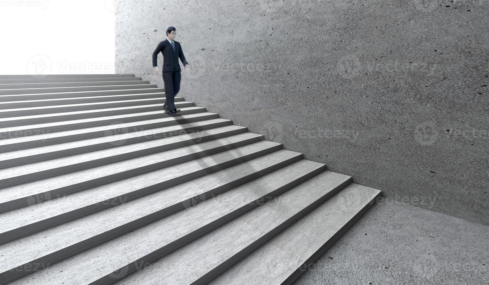 businessman walk down stairs. concept business photo