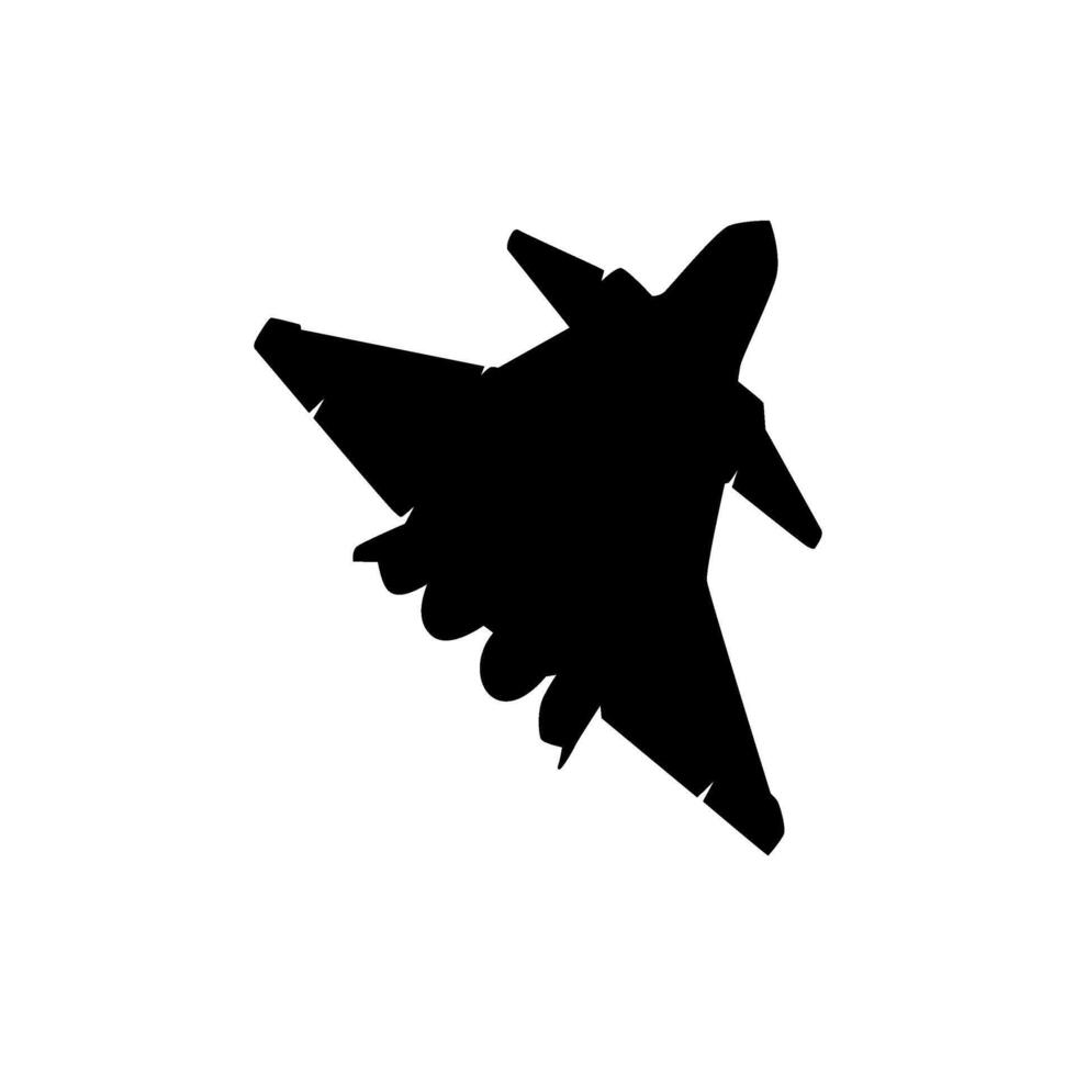 Silhouette of the Jet Fighter, Fighter aircraft. Editable vector
