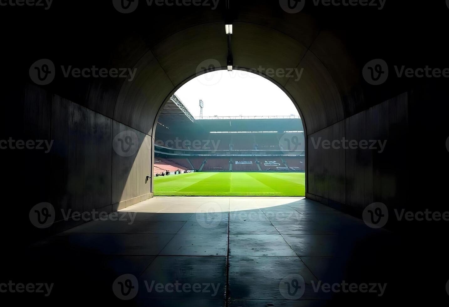 Electrifying Stadium Tunnel View, Experience the Thrill and Ambiance of a Live Sports Arena photo