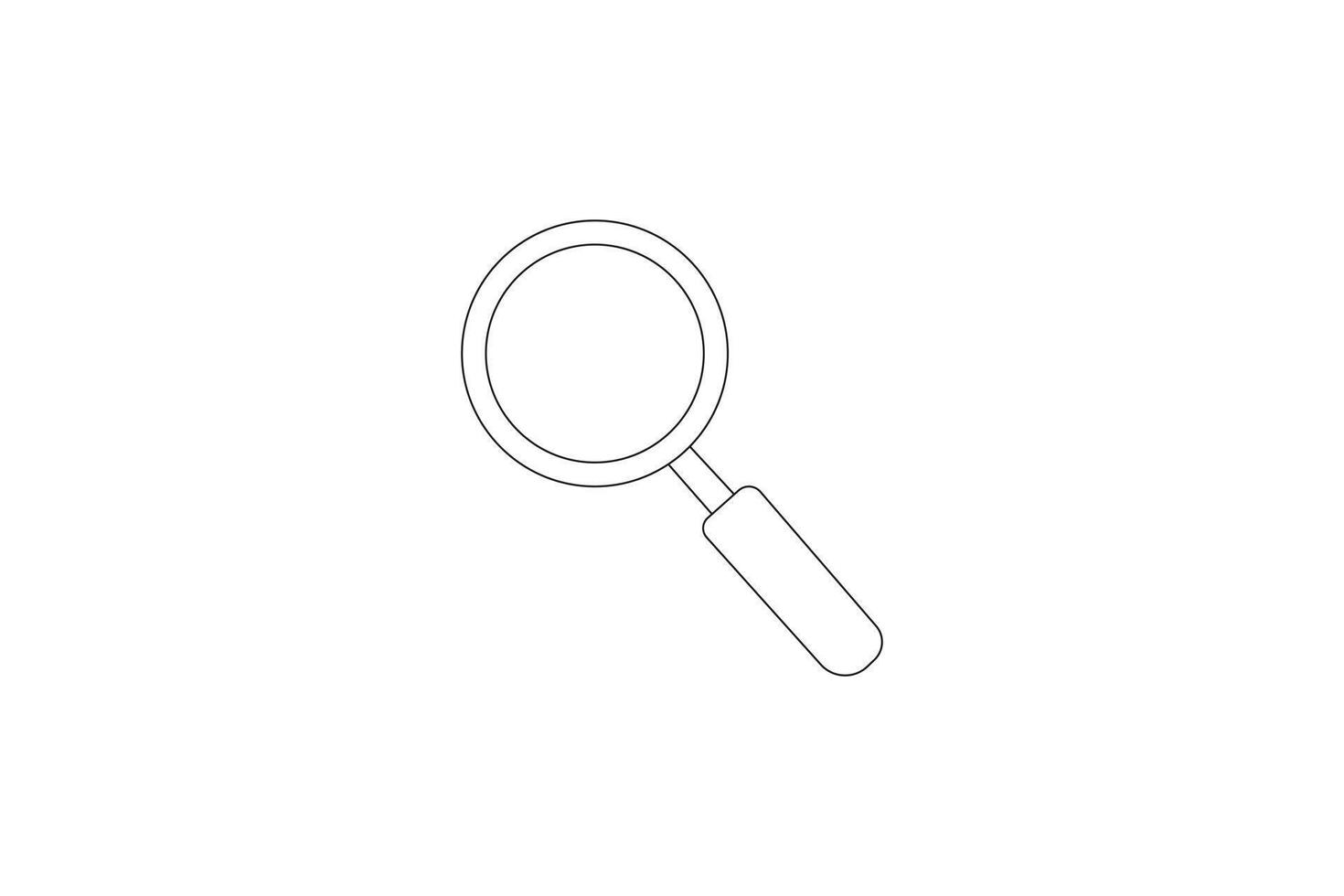 simple black and white magnifying glass symbol for apps and websites vector