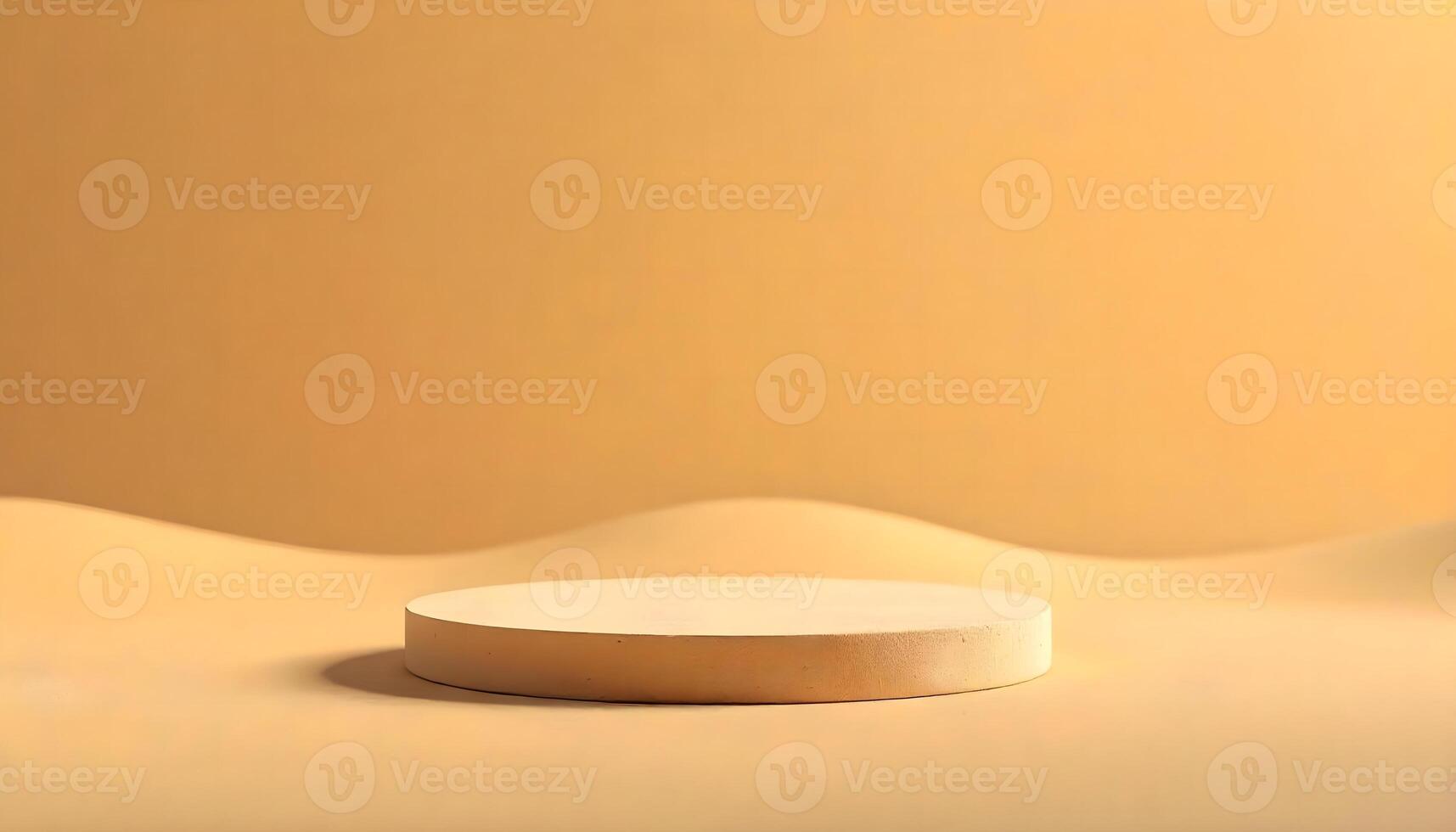 Minimalistic Beige Golden Platform, Versatile Product Display Backdrop photo