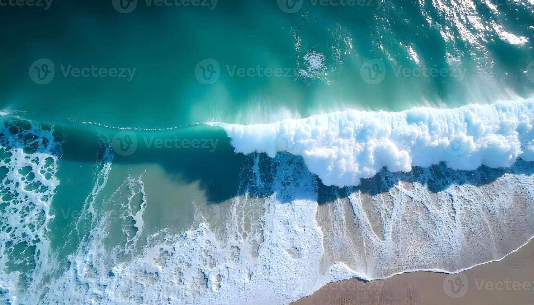 Natures Harmony, Deep Blue Ocean and Breaking Waves in Action Background photo