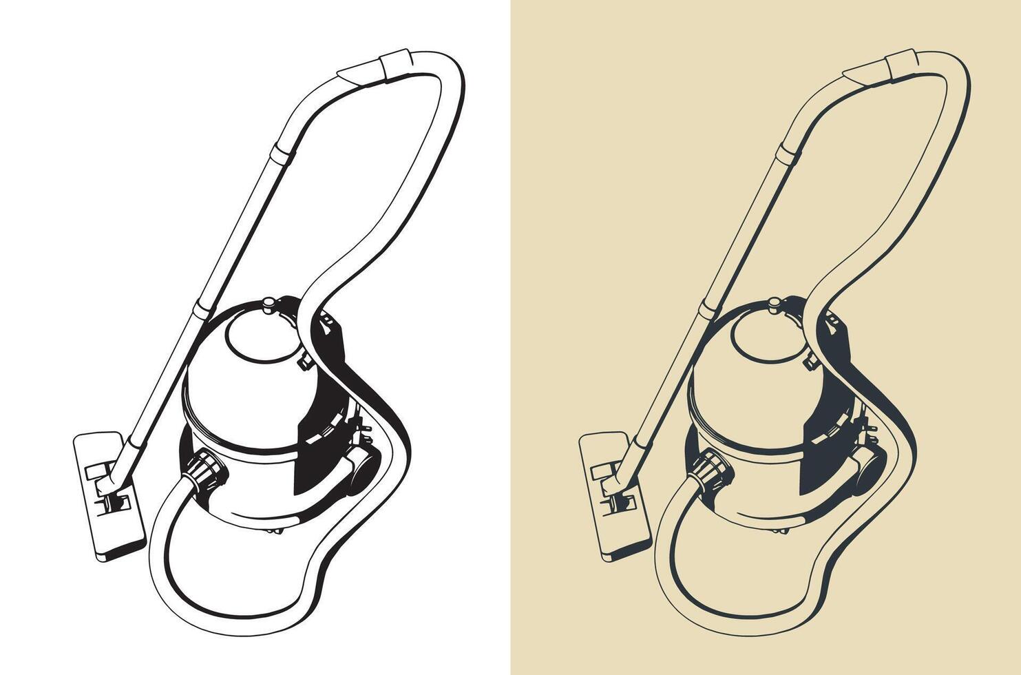 Professional vacuum cleaner illustrations vector