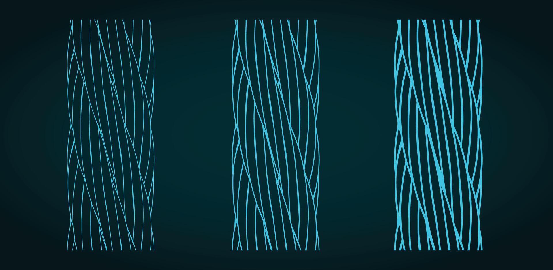 Steel wire rope close-up sketches vector