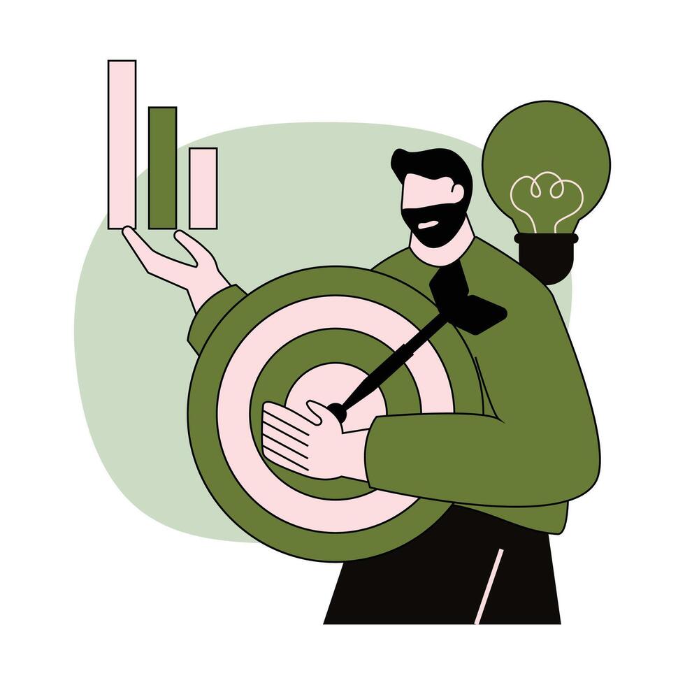 business strategy target success goal analytics vector
