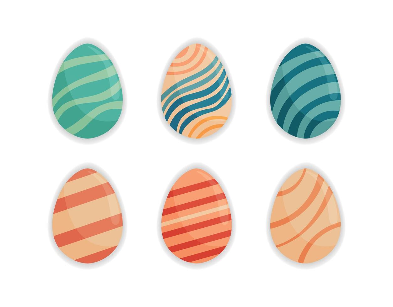Striped Abstract Easter Egg Collection vector