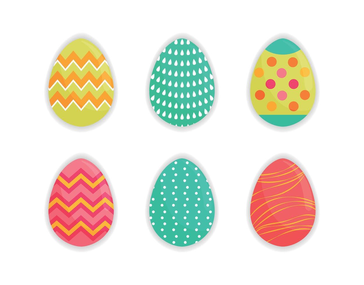 Playful Patterned Easter Egg Collection vector