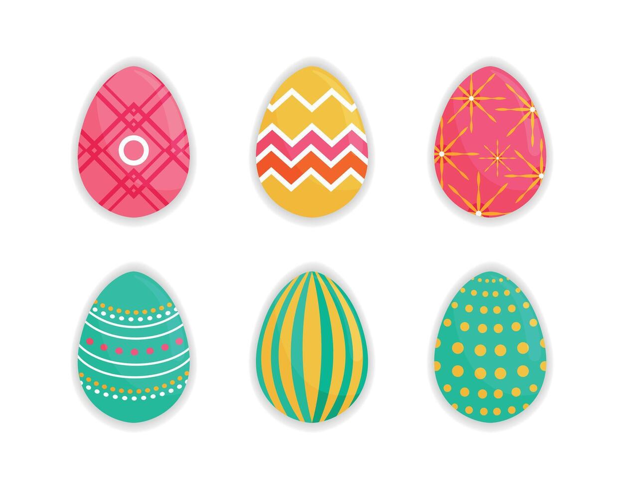 Bright Colorful Easter Egg Set vector