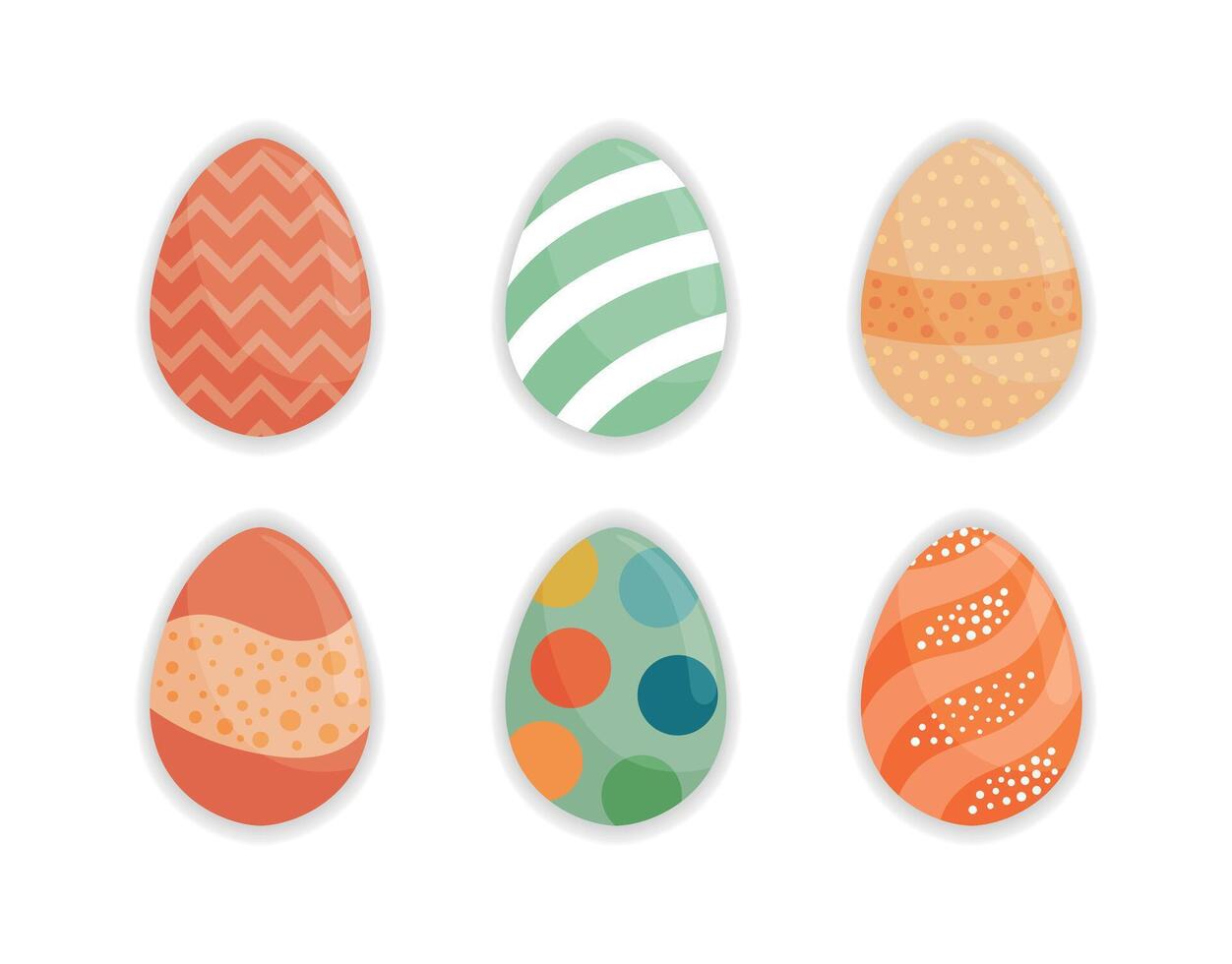 Pastel Patterned Soft Easter Eggs vector