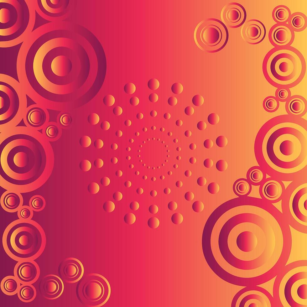 Abstract circle papercut layer orange and yellow circle ring background with glitters decoration vector