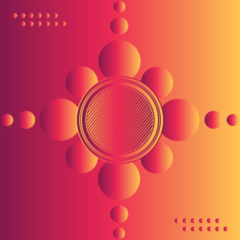 Abstract 3D circle papercut layer orange and red bubble background vector