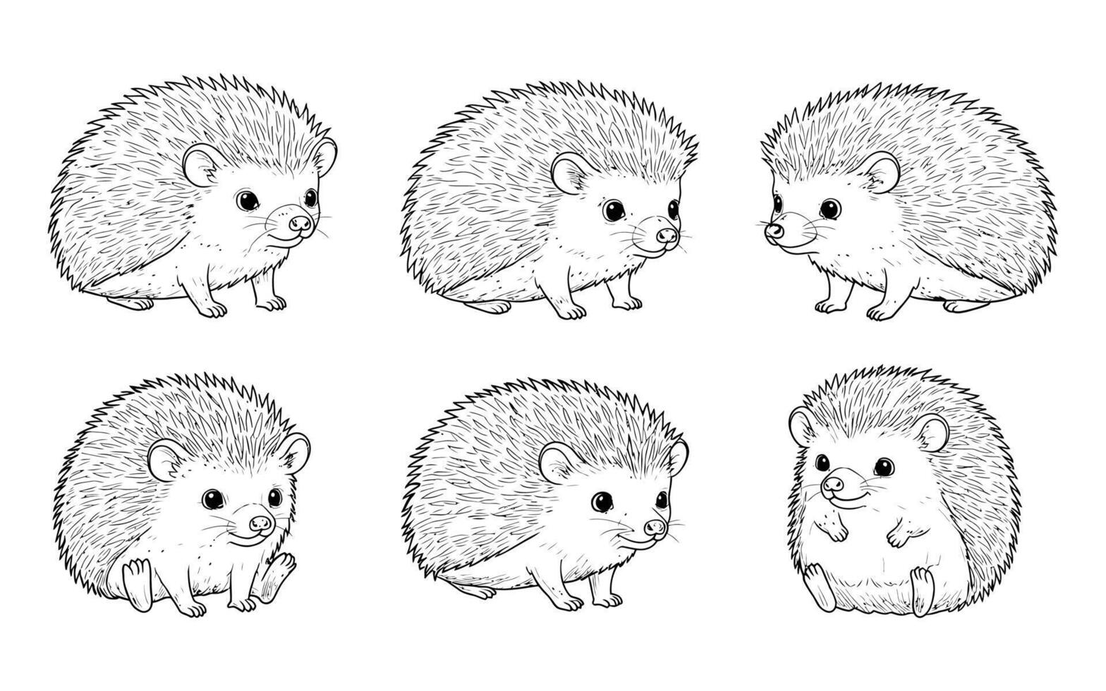 Adorable Hedgehog Illustrations A Collection of Cute and Quirky Poses vector