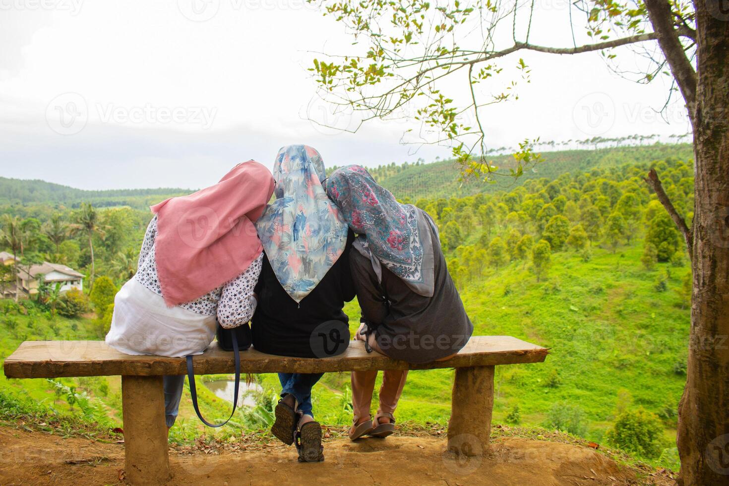 Bonding with Nature Sisters Enjoying the View photo