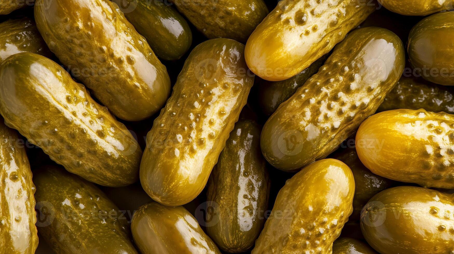 Pickled cucumber or gherkin or dill pickle background photo